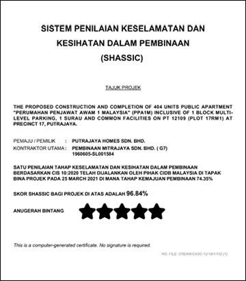 HEALTH & SAFETY RECOGNITION