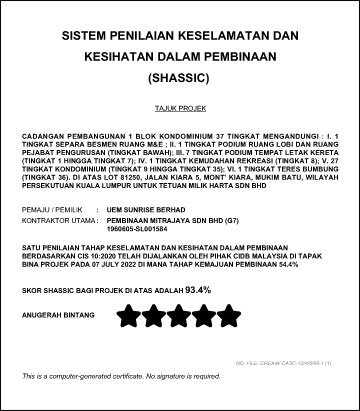 HEALTH & SAFETY RECOGNITION